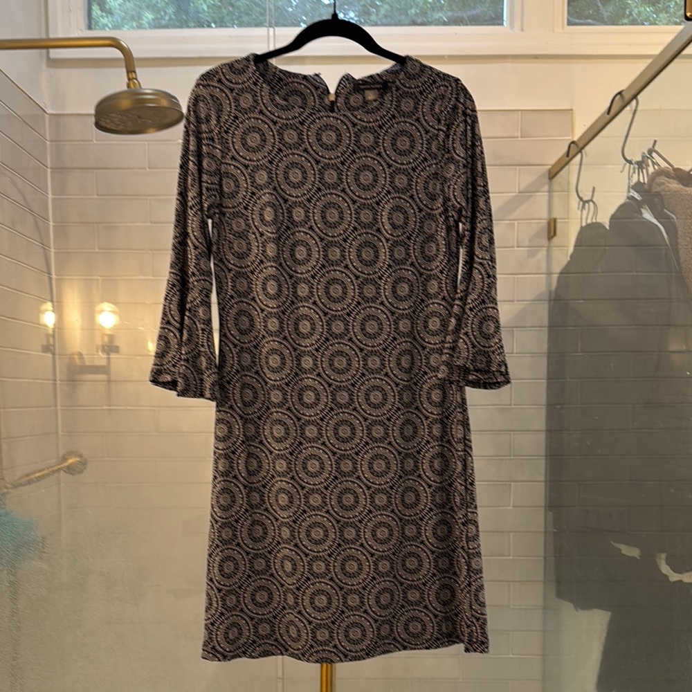 Tommy Hilfiger Elegant Midnite Black &  Gray Patterned Dress